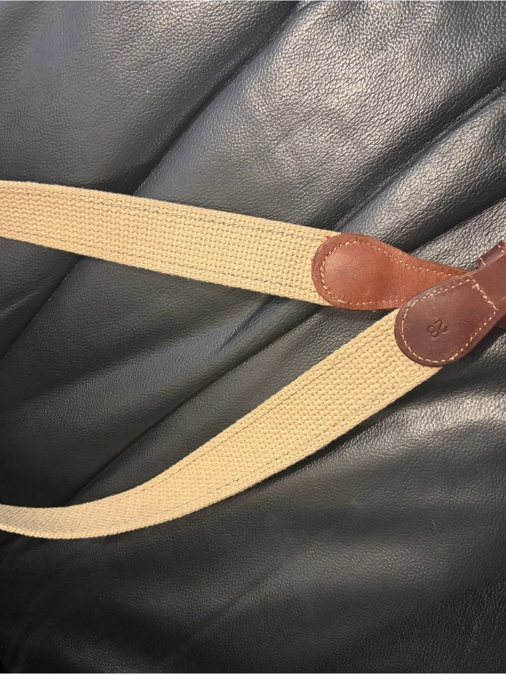 Green Nautical Paddle Golf Strap with Brown Leather Accents